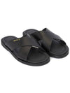 Jair Cross Strap Slider Sandals Black - BALLY - BALAAN.