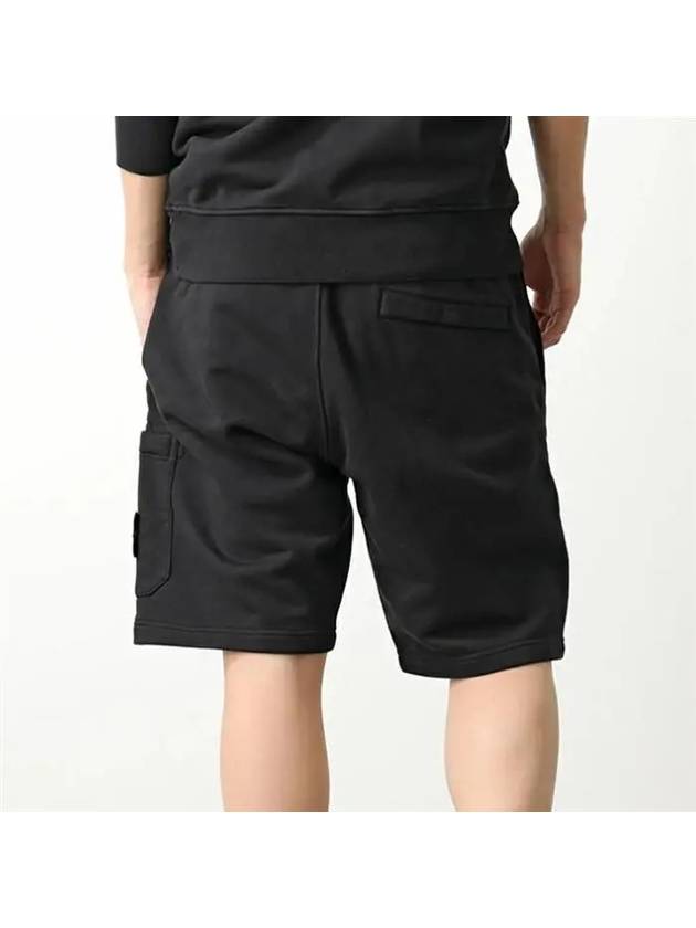 Fleece Bermuda Shorts Black - STONE ISLAND - BALAAN 7