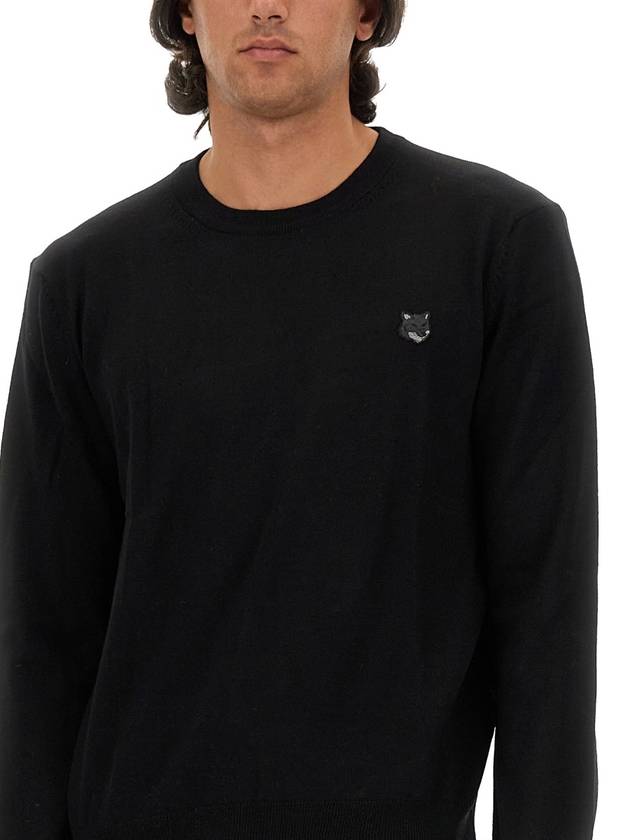 Bold Fox Head Wool Knit Top Black - MAISON KITSUNE - BALAAN 5