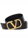 V Logo 40MM Leather Belt Black - VALENTINO - BALAAN 2