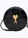 Round Paris Heart Logo Cross Bag Black - AMI - BALAAN 2