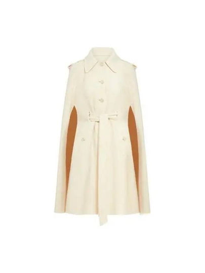 Cape Sleeves Button Up Half Coat Ivory - GUCCI - BALAAN 2