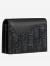 Saddle Oblique Jacquard Canvas Card Wallet Black - DIOR - BALAAN 4