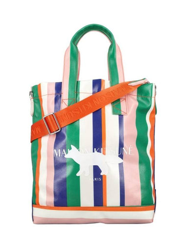 Profile Fox Stripe Tote Bag - MAISON KITSUNE - BALAAN 1