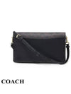 Anna Foldover Signature Canvas Clutch Cross Bag Brown - COACH - BALAAN 4