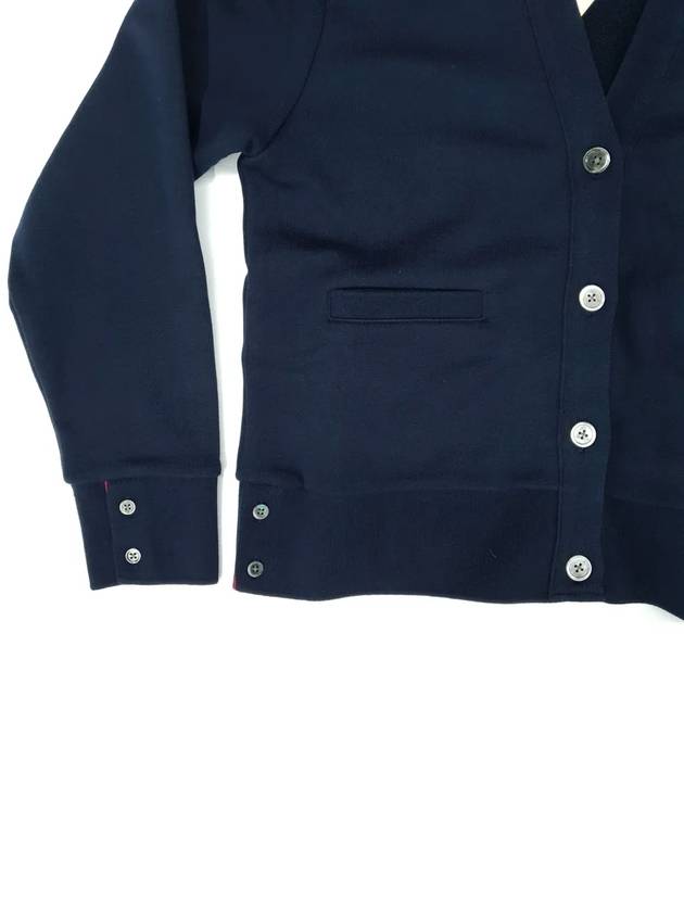 4-Bar Loopback Jersey Cardigan Navy - THOM BROWNE - BALAAN 3