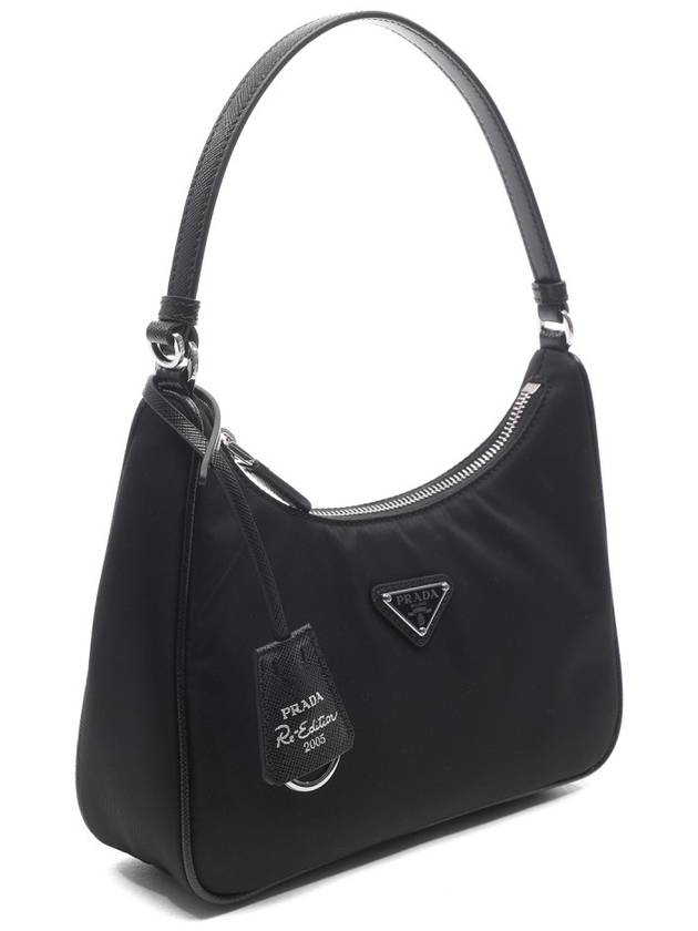 Re-Edition 2005 Silver Logo Re-Nylon Saffiano Mini Shoulder Bag Black - PRADA - BALAAN 4