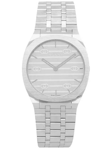 25H Metal 38MM Watch YA163407 Silver - GUCCI - BALAAN 1