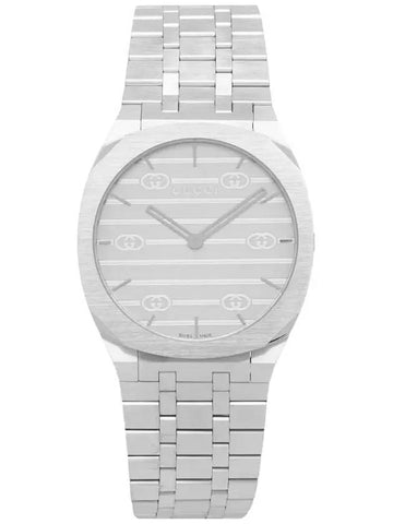 25H Metal 38MM Watch YA163407 Silver - GUCCI - BALAAN 1