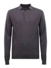 Noel Light Merino Long Sleeve Polo Shirt Dark Grey Melange - J.LINDEBERG - BALAAN 2