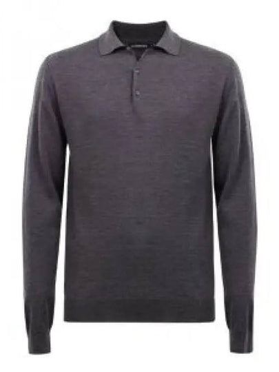 Noel Light Merino Long Sleeve Polo Shirt Dark Grey Melange - J.LINDEBERG - BALAAN 2