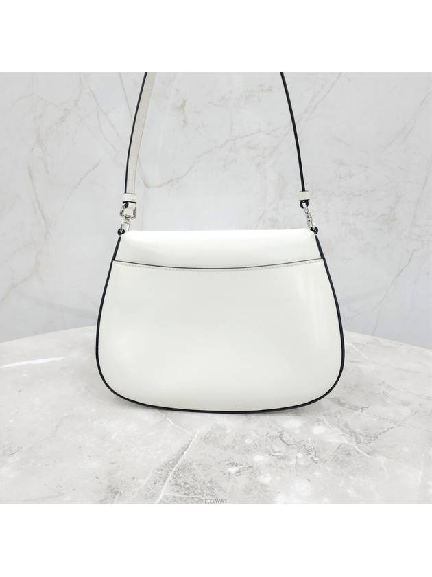 Lux You Flap Cleo Brushed Leather Shoulder Bag White 1BD311 - PRADA - BALAAN 3