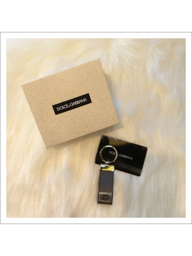 Logo Patch Leather Key Holder Black - DOLCE&GABBANA - BALAAN 2