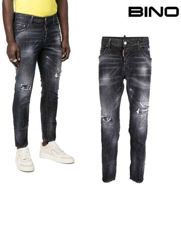 Skater Stretch Washing Jeans Black - DSQUARED2 - BALAAN 2