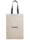 Book Grande Logo Canvas Tote Bag Ecru - JIL SANDER - BALAAN 1