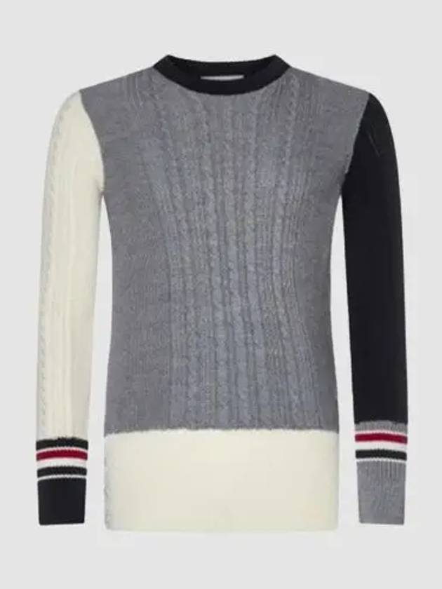 Funmix Cable Merino Knit Top - THOM BROWNE - BALAAN.