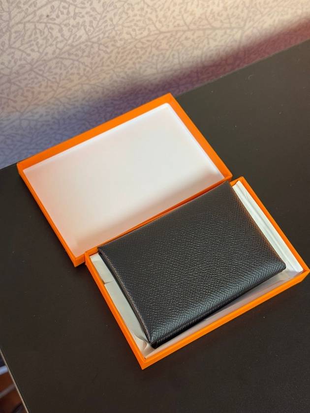 Calvi Duo Compact Card Wallet Noir - HERMES - BALAAN 8