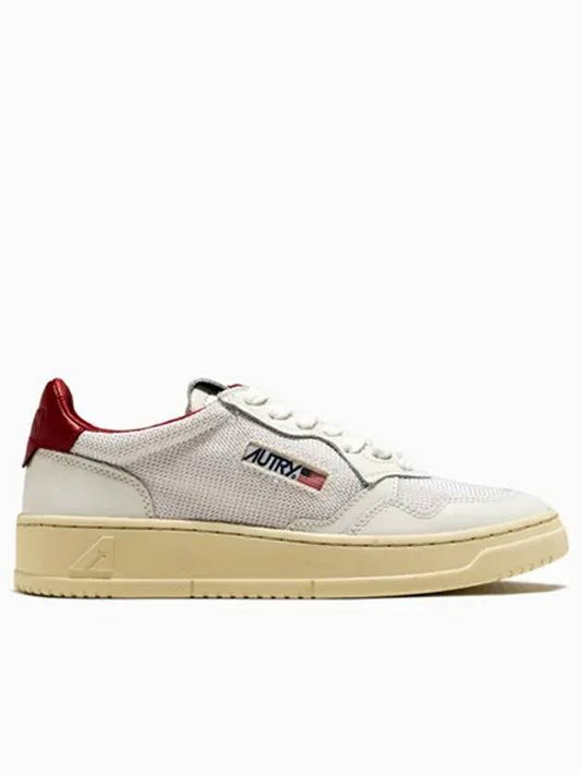 Women's Medalist Red Tab Leather Low Top Sneakers White - AUTRY - BALAAN 2