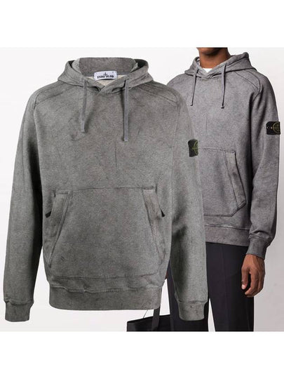 Dust Colour Treatment Hoodie Melange Black - STONE ISLAND - BALAAN 2