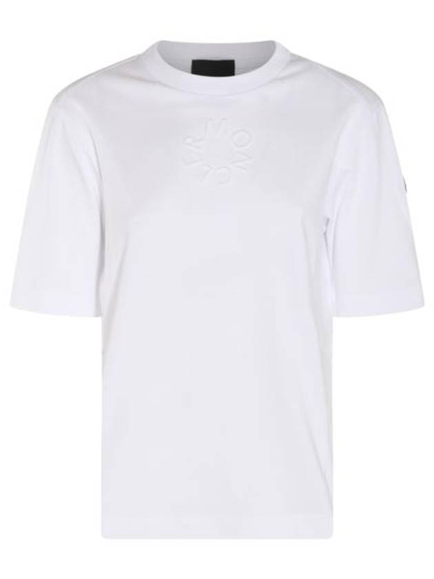 Embossed Logo Short Sleeve T-Shirt White - MONCLER - BALAAN 2