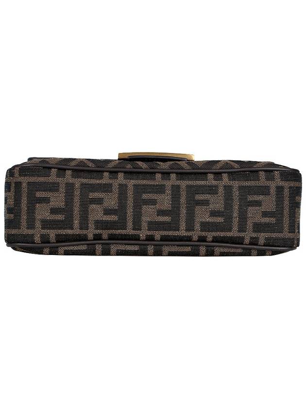 Baguette Chain FF Jacquard Medium Cross Bag Brown - FENDI - BALAAN 8