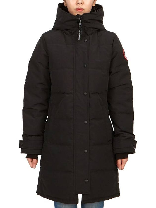 Women's Shelburne Logo Patch Hooded Parka Black - CANADA GOOSE - BALAAN 2