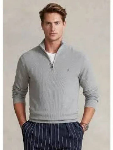 Cotton quarter zipper sweater gray 1236758 - POLO RALPH LAUREN - BALAAN 1