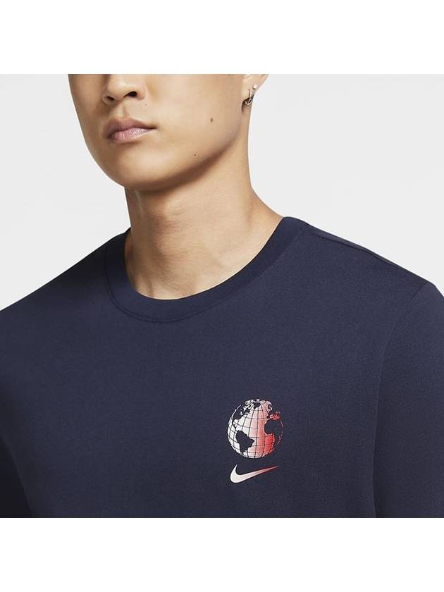 NSW World Wide Short Sleeve T-Shirt Navy - NIKE - BALAAN 4