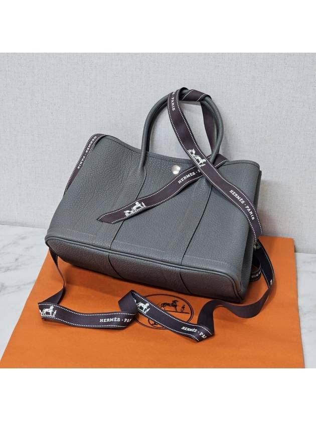 Garden Party 30 Tote Bag Grey - HERMES - BALAAN 11