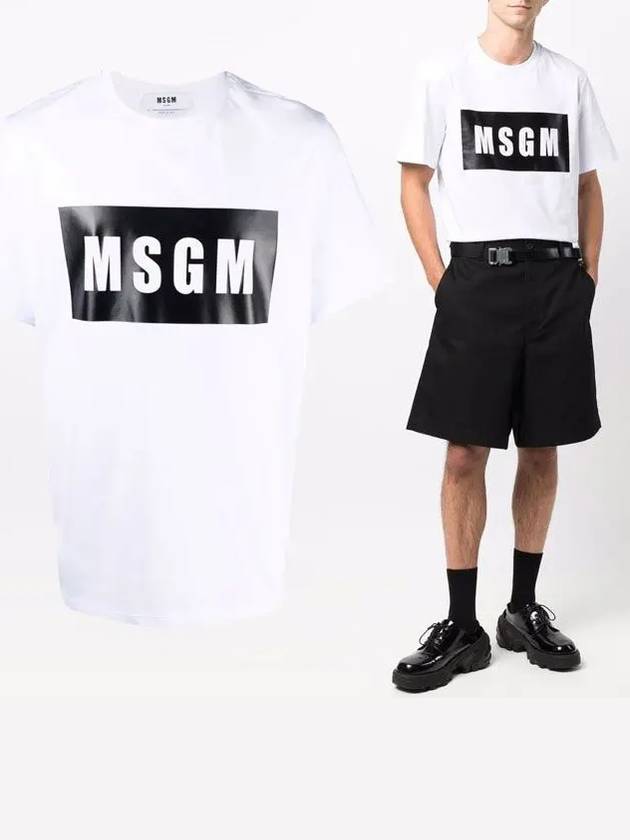 Box Logo Short Sleeve T-Shirt White - MSGM - BALAAN 2