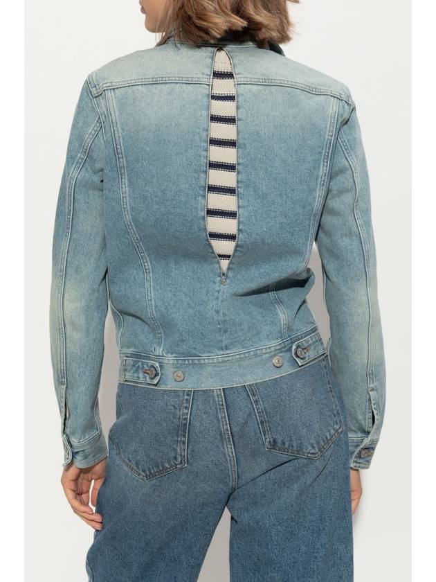 MM6 Maison Margiela Denim Jacket With Slit, Women's, Blue - MAISON MARGIELA - BALAAN 4