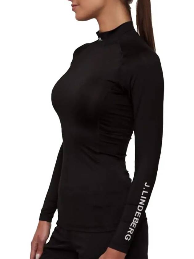 Asa Soft Compression High Neck Long Sleeve T-Shirt Black - J.LINDEBERG - BALAAN 5