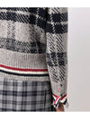 Trimmed Tartan Jacquard Mohair Knit Top Grey - THOM BROWNE - BALAAN 6