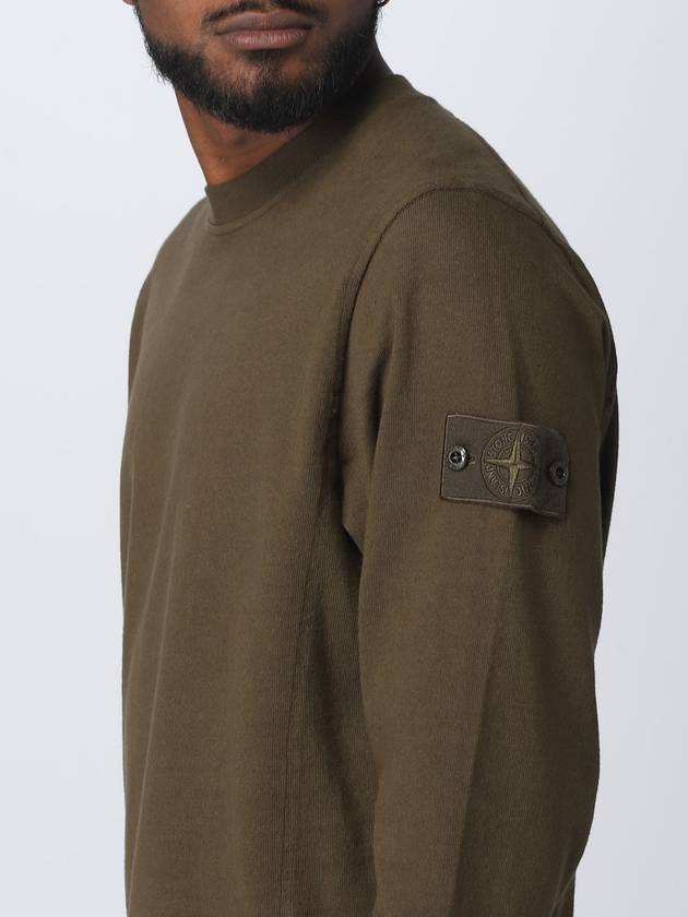 Ghost Piece Organic Cotton Badge Sweatshirt Military Green - STONE ISLAND - BALAAN 5