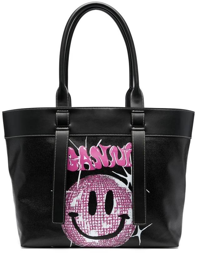 23SS Smiley Medium Tote Bag Phantom Women s - GANNI - BALAAN 6