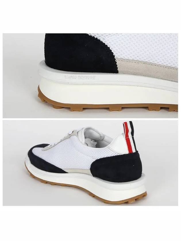 Fine Kid Suede Tech Runner Sneaker Navy - THOM BROWNE - BALAAN 7