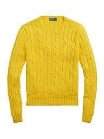 Embroidered Logo Pony Cable Knit Top Yellow - POLO RALPH LAUREN - BALAAN 2