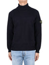 Logo Wappen Patch Cotton Turtleneck Navy - STONE ISLAND - BALAAN 3