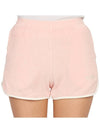 Women's Embroidered Logo Cotton Shorts Baby Pink - SPORTY & RICH - BALAAN 7