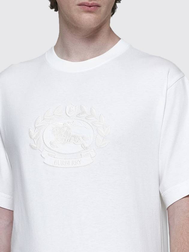 Embroidered Logo Cotton Short Sleeve T-Shirt White - BURBERRY - BALAAN 4