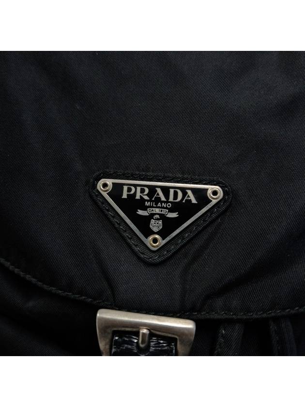 Tesuto nylon triangle logo backpack black - PRADA - BALAAN 5