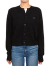 Face Patch Crop Cardigan Black - ACNE STUDIOS - BALAAN 3