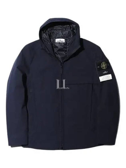 Men's Soft Shell Pure Insulation Technology Primaloft Hooded Jacket Navy - STONE ISLAND - BALAAN 2