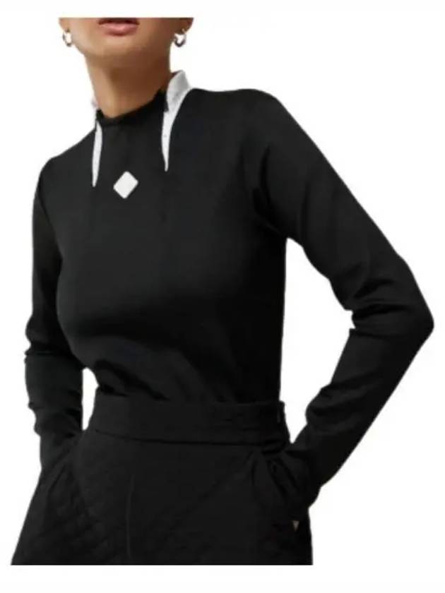 Golf Twinny Zip Mid Layer Long Sleeve T-Shirt Black - J.LINDEBERG - BALAAN 2