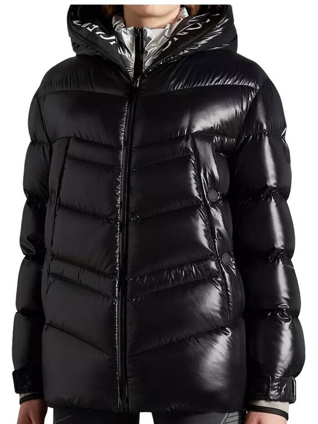 Women s Claire Rubber Patch Down Hood Black Padding 1A0002268950999 - MONCLER - BALAAN 5