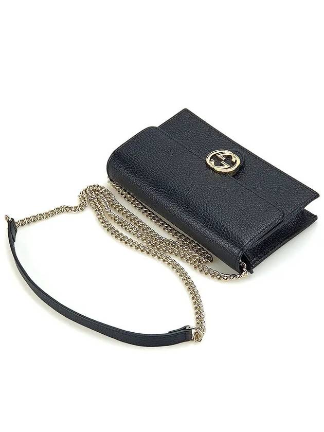 GG Interlocking Chain Strap Cross Bag Black - GUCCI - BALAAN 4