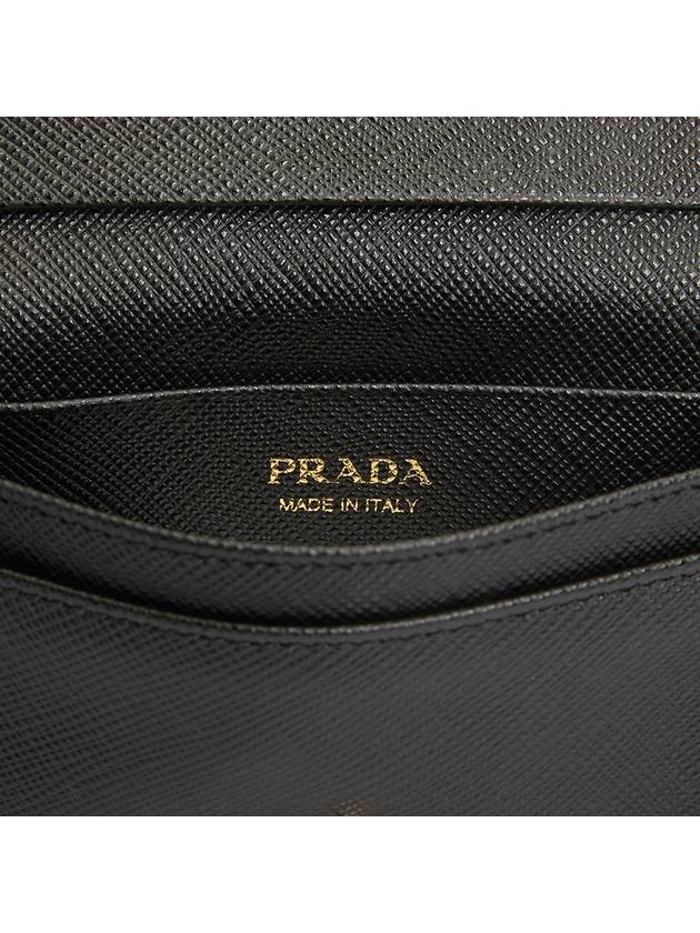 Saffiano Leather Triangle Logo Card Wallet Black - PRADA - BALAAN 7