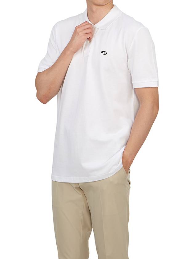 Slim Fit Organic Cotton Polo Shirt White - DIESEL - BALAAN 7