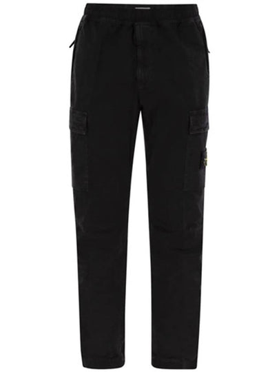 Stretch Cotton Cargo Straight Pants Black - STONE ISLAND - BALAAN 2