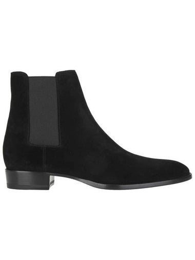 Suede Classic Wyatt Chelsea Boots Black - SAINT LAURENT - BALAAN 1